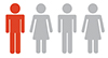 1 in 4 people icon image