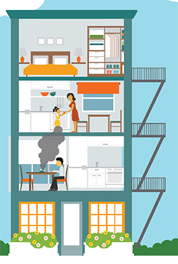 building-image Cross section of an apartment building image