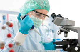lab tech working