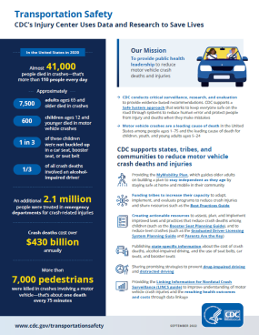 Screenshot of PDF with transportation safety statistics