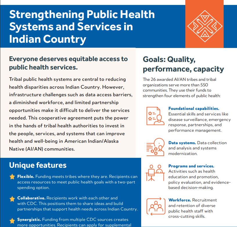 strengthening public health systems and services in indian country one-pager