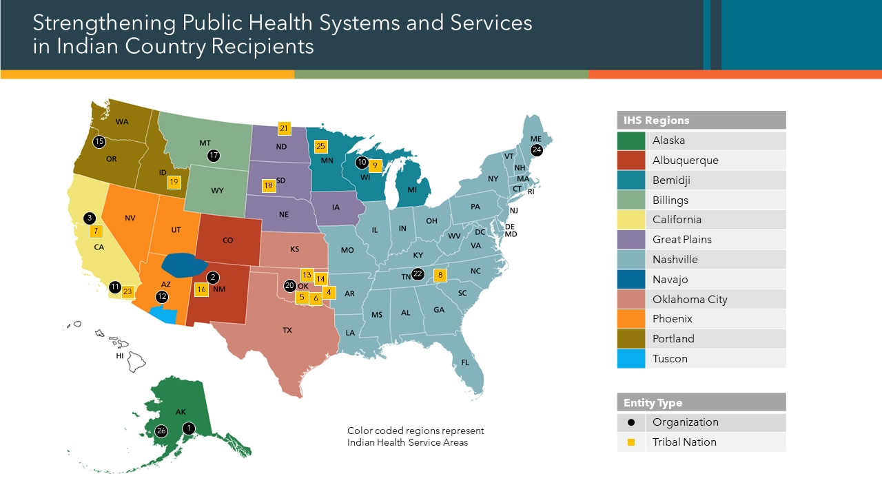 tribal-strengthening-public-health-sys-USA-map-Aug2024 map of IHS regions
