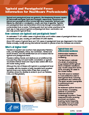 Image of PDF for CDC factsheet healthcare professionals