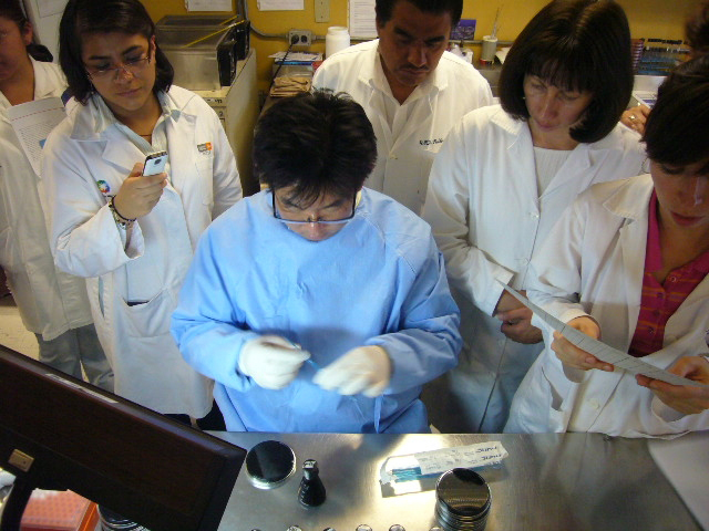Binational Partnerships Binational lab technicians participate in a diagnostic training.