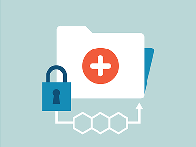 Illustration representing a secure online folder.