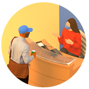 illustration-people-talking Illustration of two people talking.