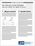 Vaccine Information Statement: Recombinant Zoster (Shingles) Vaccine Vaccine Information Statement: Recombinant Zoster (Shingles) Vaccine.
