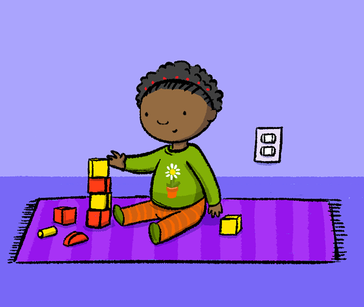 Child playing with blocks