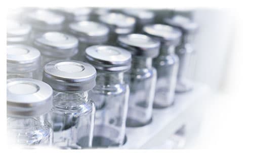 Close-up of vials of vaccines