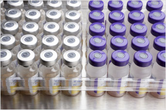 Close-up of vials of vaccines
