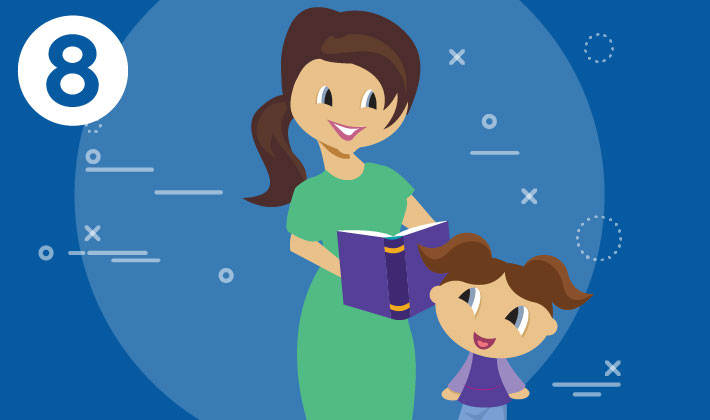 mother reading a book to her child