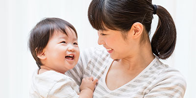 Mother holding baby