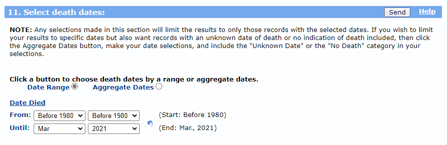 Step 11 - Death Date