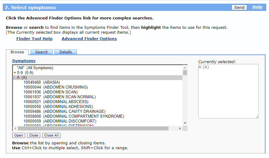 Step 2b - Browse tab