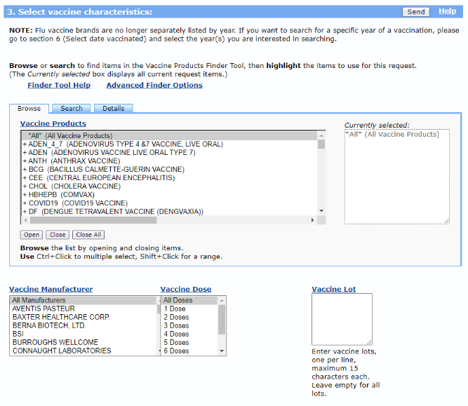 Step 3 - Vaccine Information