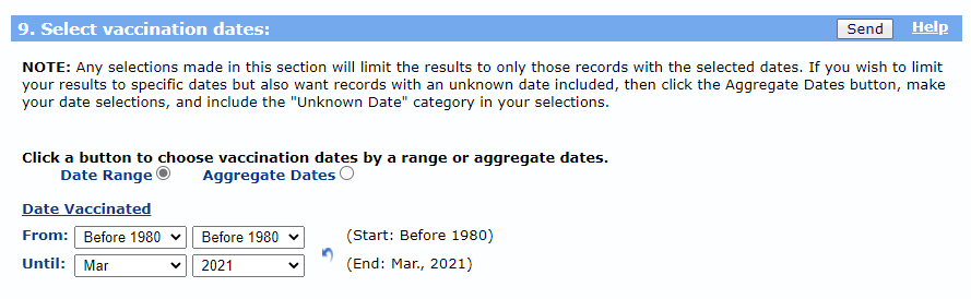 Step 9 - Vaccination Dates