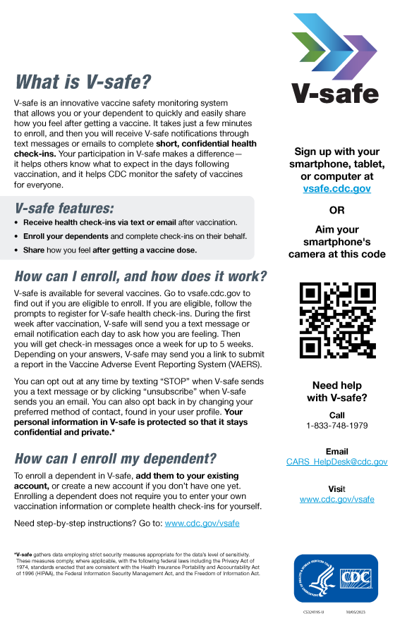 V-safe 11 x 17 Poster