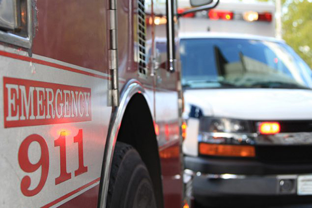 Emergency vehicles responding.