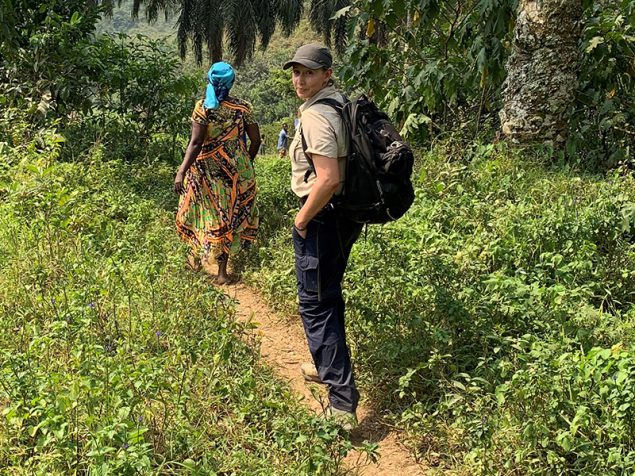 EIS Officer Nirma Bustamante on a trip to trace contacts of an Ebola patient in the village of Chowe, south of Goma, in August. EIS Officer Nirma Bustamante on a trip to trace contacts of an Ebola patient in the village of Chowe, south of Goma, in August.