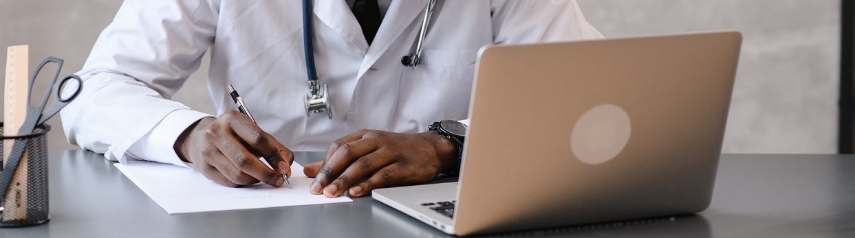 Use of computer and telecommunications technologies to receive medical information.