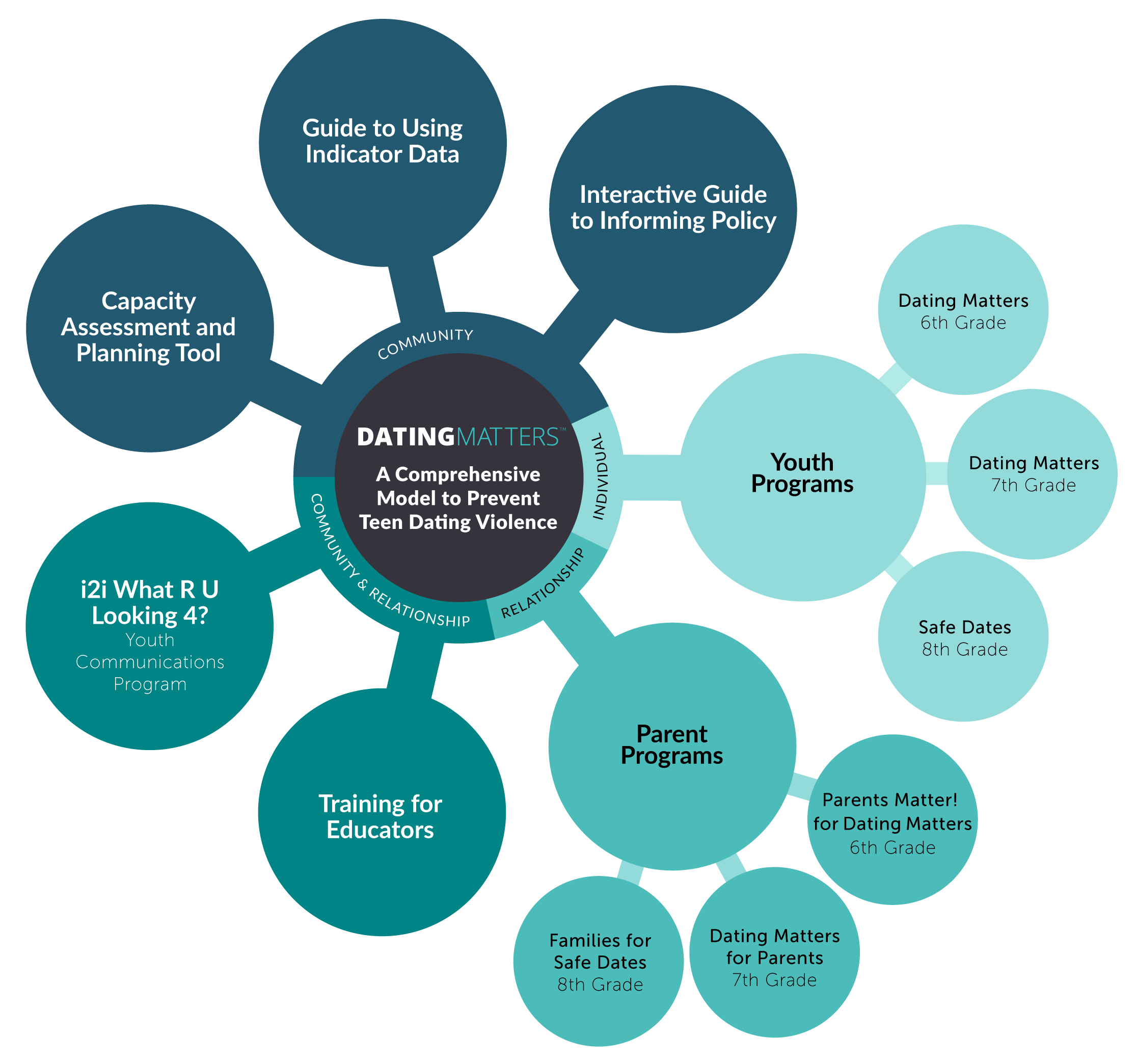 Components of the Dating Matters Model Dating Matters component graphic