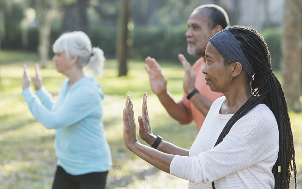 exercising outside