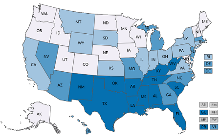 map of U.S.