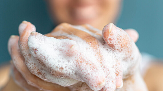 Image_personalhygiene Soapy hands clasped together