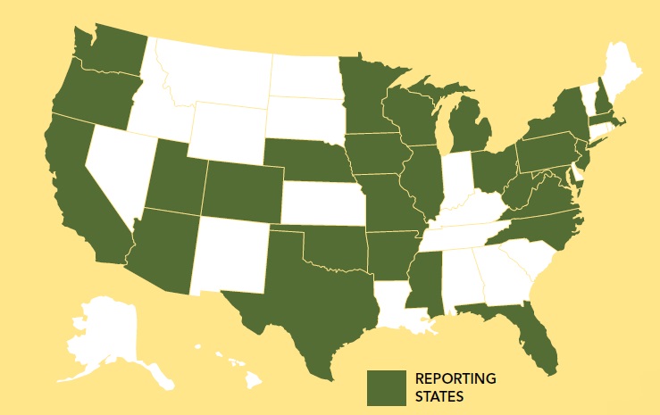 large-employer-map 118 worksites from 92 employers in 28 states submitted ScoreCards.