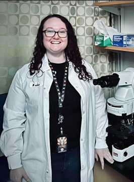Kathryn Fitzpatrick working in the laboratory.
