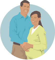 Man and pregnant woman